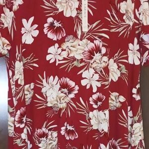 (M) LARACE Short Sleeve Flowy V Neck Tunic Plus Size Blouse Size 3X